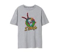 Vanilla Underground Spongebob Squarepants Womens Grey I Sleigh Short Sleeved T-Shirt (Small)