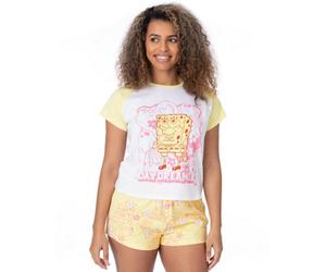 Vanilla Underground Spongebob Squarepants Womens Multicoloured Short Sleeve Short Leg Pyjama Set (Medium)