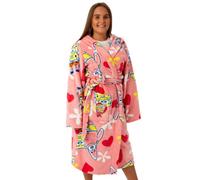 Vanilla Underground Spongebob Squarepants Womens Pink Hooded Bathrobe (Medium)