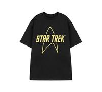 Vanilla Underground Star Trek Mens Black Logo Short Sleeved T-Shirt (Medium)