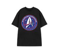 Vanilla Underground Star Trek Mens Black Starfleet Comand Short Sleeved T-Shirt (Medium)
