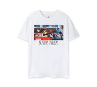 Vanilla Underground Star Trek Mens White Cats Short Sleeved T-Shirt (Large)