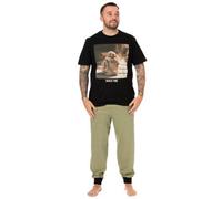 Vanilla Underground Star Wars Mens Black Grogu Short Sleeve Long Leg Pyjama Set (Small)