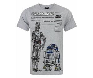 Vanilla Underground Star Wars Mens Grey R2-D2 Short Sleeved T-Shirt (Small)