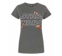 Vanilla Underground Star Wars Womens Grey Badges Short Sleeved T-Shirt (Medium)