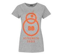 Vanilla Underground Star Wars Womens Grey Bb-8 Short Sleeved T-Shirt (Large)