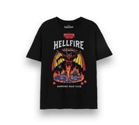 Vanilla Underground Stranger Things Unisex Black Hellfire Short Sleeved T-Shirt (Large)