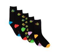 Vanilla Underground Teenage Mutant Ninja Turtles Mens Black Calf Socks Set Of 5 (7-11 Uk)