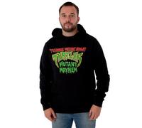 Vanilla Underground Teenage Mutant Ninja Turtles Mens Black Mutant Mayhem Logo Hoodie (Small)