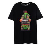 Vanilla Underground Teenage Mutant Ninja Turtles Mens Black Mutant Mayhem Skateboard Short Sleeved T-Shirt (Small)