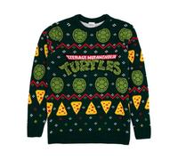 Vanilla Underground Teenage Mutant Ninja Turtles Mens Green Logo Christmas Jumper (Medium)