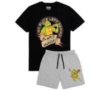 Vanilla Underground Teenage Mutant Ninja Turtles Mens Grey Always Hungry Short Sleeve Short Leg Pyjama Set (Medium)