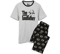 Vanilla Underground The Godfather Mens Black All-Over Print Bottom Short Sleeve Long Leg Pyjama Set (Small)