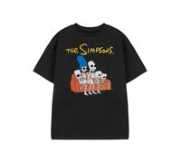 Vanilla Underground The Simpsons Boys Black Skeleton Couch Graphic Tee | Short Sleeve Crew Neck T-Shirt | Animated TV Show Apparel for Kids & Teens | Casual Wear Top by The Simpsons