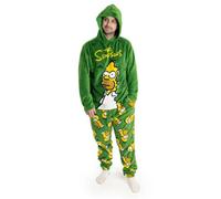 Vanilla Underground The Simpsons Mens Green Homer Long Sleeve Long Leg Pyjama Set (X-Large)