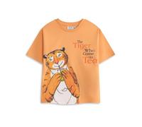 Vanilla Underground The Tiger Who Came to Tea Orange Graphic Tee | Boys Short Sleeve T-Shirt with Multi Character Cartoon Print | Children's Character Merch
