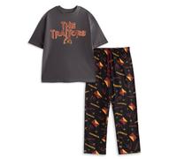 Vanilla Underground The Traitors Mens Black Logo Short Sleeve Long Leg Pyjama Set (X-Large)