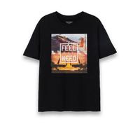 Vanilla Underground Top Gun: Maverick Mens Black Photographic Print - Feel The Need For Speed Quote Short Sleeved T-Shirt (Small)