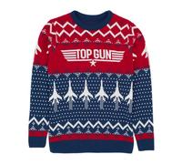 Vanilla Underground Top Gun Mens Blue Knitted Christmas Jumper Jumper (Xx-Large)