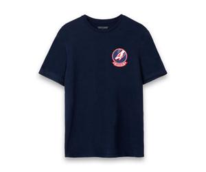 Vanilla Underground Top Gun Mens Blue Movie Logo Short Sleeved T-Shirt (Medium)