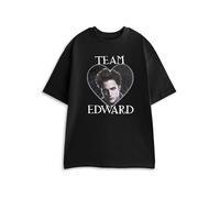 Vanilla Underground Twilight Team Edward Black Short Sleeve Graphic Tee | Women's Classic T-Shirt for Fandom Support | Casual Wear for Fans | Twilight Saga Movie Merchandise - Medium