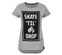 Vanilla Underground Two Legged Dog Womens Grey Skate Til You Drop' Text Short Sleeved T-Shirt (Large)