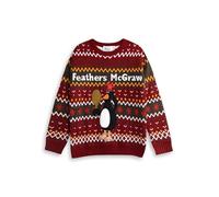 Vanilla Underground Wallace and Gromit Feathers McGraw Maroon Unisex Christmas Jumper | Long Sleeve Crew Neck Holiday Wear | Wallace and Gromit Merch - Medium