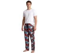 Vanilla Underground Wallace and Gromit Feathers McGraw Multicoloured Lounge Pants | Mens Red Black Blue Nightwear | Wanted Poster Graphic Print | Wallace & Gromit Merch