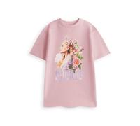 Wicked Glinda Womens Pink Floral Short Sleeved T-Shirt | Crew Neck Graphic Tee | Movie Merch for Casual Wear | Lightweight Top Design | Ladies Top Merch - Small