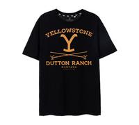 Vanilla Underground Yellowstone Mens Black Dutton Ranch Short Sleeved T-Shirt (X-Large)