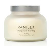 Vanilla Volcano Candle 19oz Gift Boxed: 80 Hour Burn, 10% Fragrance Oil, Crackling Wood Wick, Vanilla Bean Caramel & Honey, Hybrid Soy Wax, Cream Matte Jar, Gold Foil Box by Spotless Candles