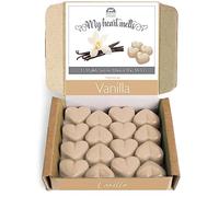 Vanilla Wax Melts: 16 x 5g Heart Shaped Wax Melts Scented with Vanilla in a Gift Box, Cruelty & Plastic Free, Candles Gifts for Women, Candle Alternative