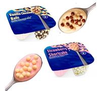 Vanilla Yogurt with Chocolate Balls,Strawberry Yogurt with White Chocolate Shortcake Balls Mixed Pack 124g - Creamy,Crunchy Chocolate Packs