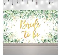 VanillaBay Bride to Be Backdrop Sage Green Eucalyptus Leaves Bridal Shower Backdrop Engagement Bachelorette Party Decorations Photography Background 70.8x43.3in