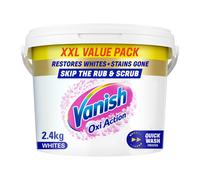 Vanish Gold Crystal White Stain Remover Powder, 2.4kg, Oxi Action for Quick Wash