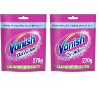 Vanish Gold Oxi Action Laundry Booster & Stain Remover Powder for Colours, Removes Tough Stains In A 30 Minute Wash, Keeps Colours Vibrant,Add a Scoop in Every Wash for Best Results, 270g (Pack of 2)