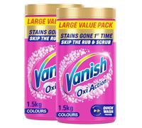 Vanish Gold Oxi Action Stain Remover Powder (2 x 1.5kg) 3kg | Safe on colours & whites, Works on tough stains, No pre-treat needed, Quick wash proven, Gentle on fabrics, Just one scoop