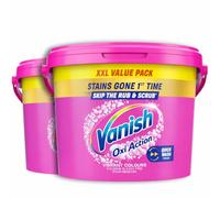 Vanish Gold Oxi Action Stain Remover Powder (2 x 2.4kg) 4.8kg | Safe on colours & whites, Works on tough stains, No pre-treat needed, Quick wash proven, Gentle on fabrics, Just one scoop