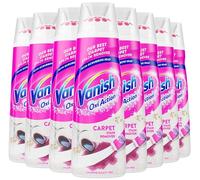 Vanish NEW Oxi Action Carpet Stain Remover, 195ml, Gold Carpet Serum with Scrubbing Head, Targeted Action on Tough Stains, Chlorine Bleach Free Formula, Safe to Use on Carpets & Upholstery (8 x 195ml)