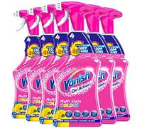 Vanish - Oxi Action - Multi Stain Spray for Couloured Garments and Fabrics | 500ml Each | Pack of 6 | 6 x 500ml | Pre-Treat Spray Without Chlorine Bleach