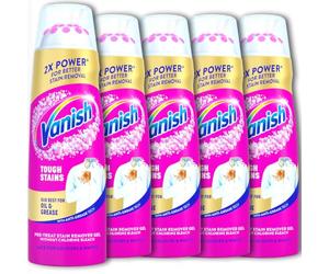 Vanish Pre-treat PowerGel Stain Remover (5 x 200ml packs) 1L | Pre-wash application, Safe on colours & whites, 2x more concentrated vs Vanish Oxi Action Spray, Fights stubborn stains