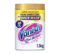 Vanish Stain Remover, Gold Oxi Action Powder, 1.5kg, Restores Whites and Protects Laundry from Greying, Removes Stains, Odours Laundry Detergent Leave Behind, Bleach Free