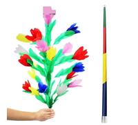Vanishing Disappearing Rainbow Metal Cane to Flowers Stage Magic Tricks Amazing Close Up Magic Wand Magic for Professional Magicians