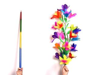 Vanishing Disappearing Rainbow Metal Cane to Flowers Stage Magic Tricks Amazing Close Up Magic Wand Magic for Professional Magicians