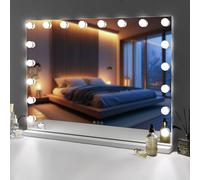 FENCHILIN 80x58cm Hollywood Vanity Mirror with Lights Table Wall Mount