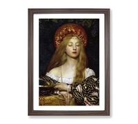 Vanity By Frank Cowper Cadogan Classic Painting Framed Print | A3 Walnut Framed Wall Art | Ready to Hang | Classic Historical Picture | Living Room Bedroom Lounge Office