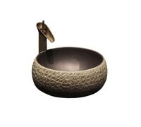 Vanity Ceramic Art Wash Basin Retro Carving Countertop Household Bathroom with Accessories Modern