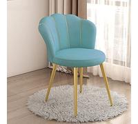 Vanity Chair - Lounge Chair with Backrest, Padded Fabric Seat, Gold Metal Legs for Home Office, Bedroom, Kitchen - Stylish and Comfortable