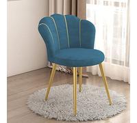 Vanity Chair - Lounge Chair with Backrest, Padded Fabric Seat, Gold Metal Legs for Home Office, Bedroom, Kitchen - Stylish and Comfortable