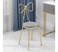 Vanity Chair - Makeup Stool with High Backrest, Comfortable Velvet Design and Bowknot Accent for Dressing Room or Girls Room